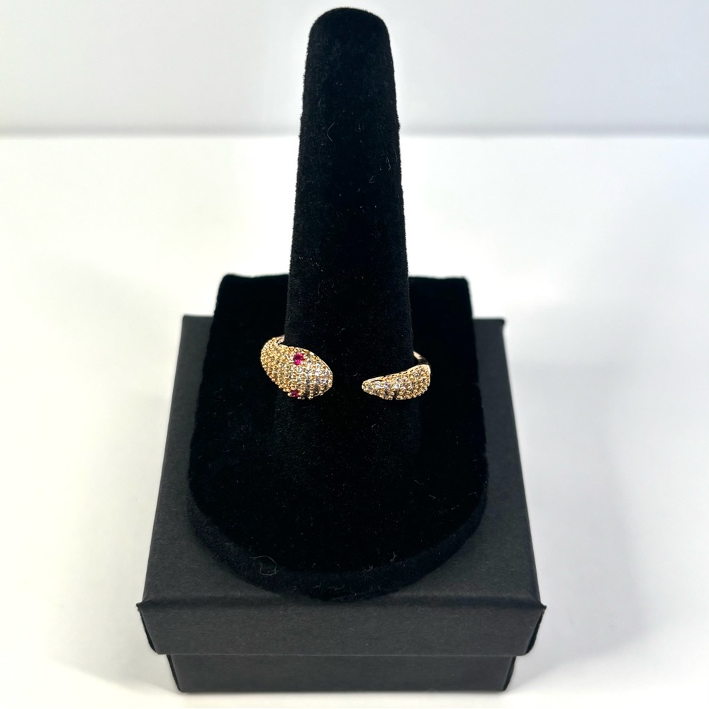 18k rose gold-plated snake cuff ring